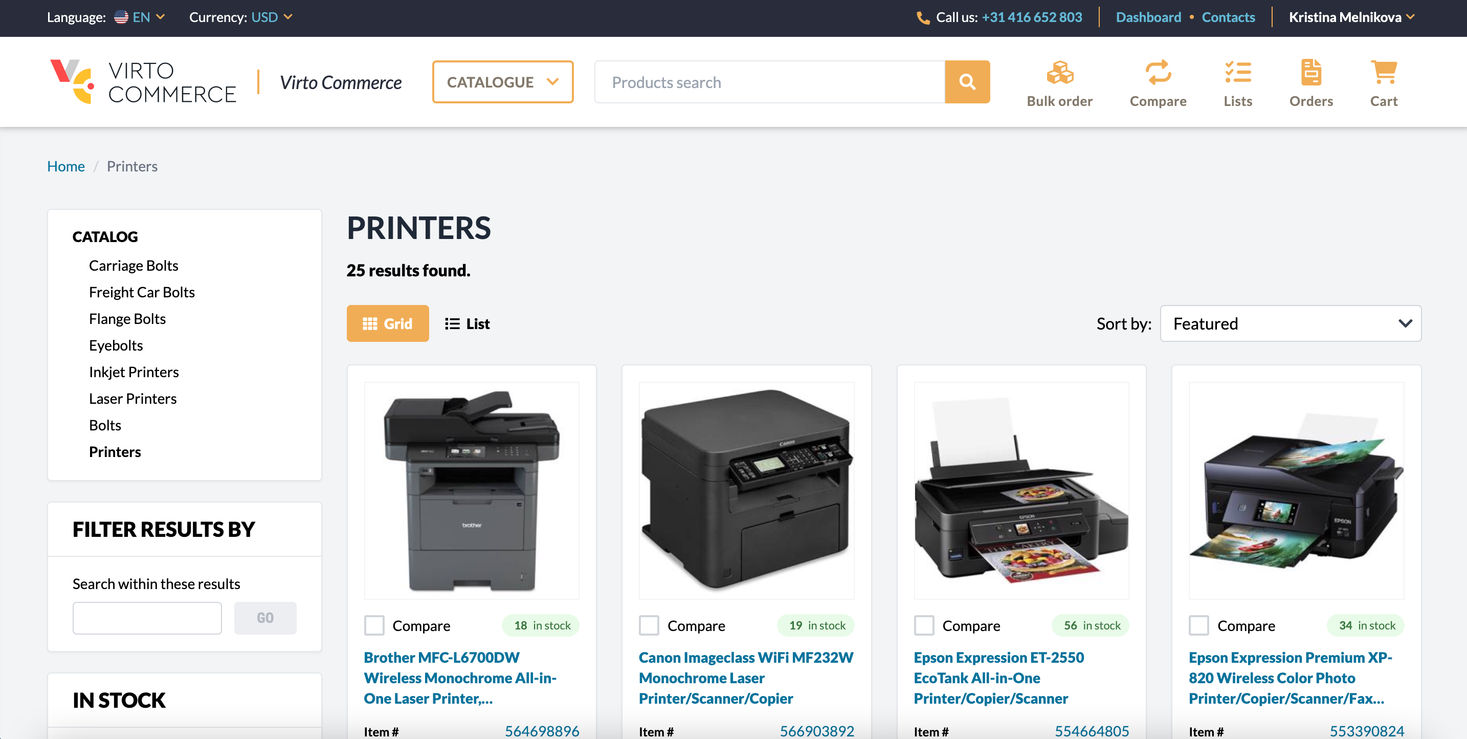 screenshot of Virto Commerce